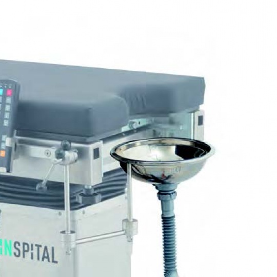 Rinsing bowl, round with drainage tube and waste bin