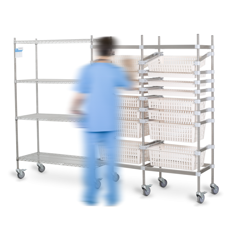 Shelving Systems with Baskets & Trays